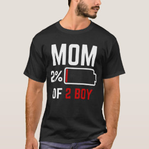 Camiseta Mamá de 2 chicos con batería baja Cumpleaños de ni