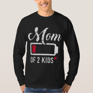 Camiseta Mamá de 2 niños con batería baja