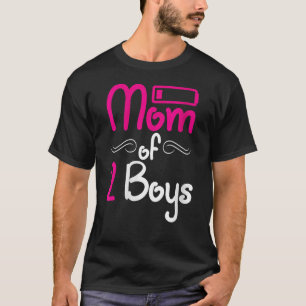 Camiseta Mamá de 2 niños con batería baja para el día de la