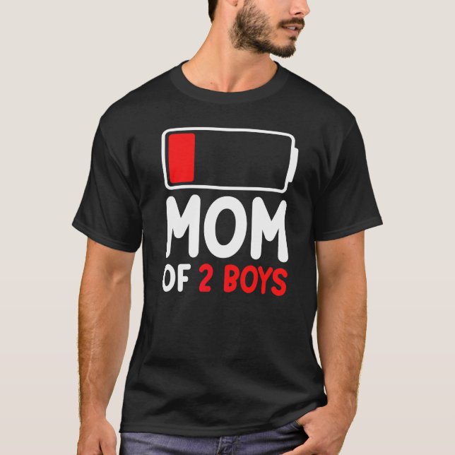 Camiseta Mamá De 2 Niños De Un Día de la Madre De Batería B (Anverso)