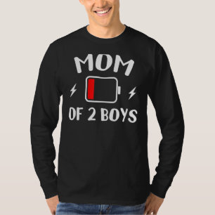 Camiseta Mamá De 2 Niños Divertidos De Baja Energía Cansada