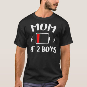 Camiseta Mamá De 2 Niños Divertidos De Baja Energía Cansada
