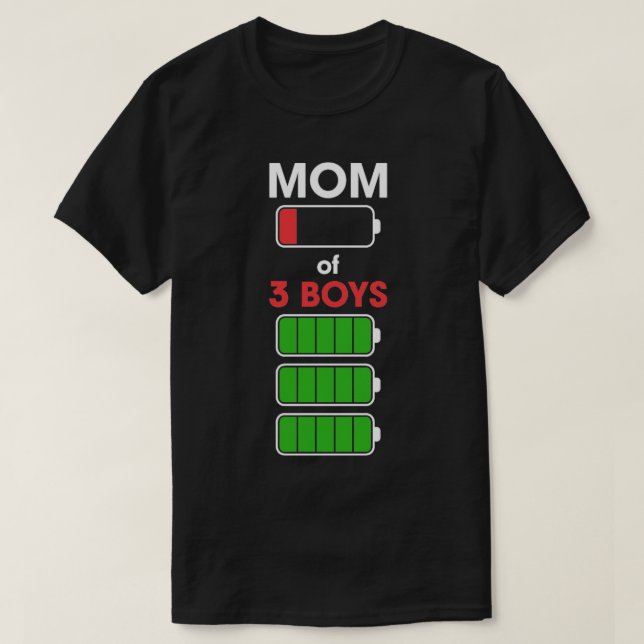 Camiseta Mamá de 3 chicos Chica divertida con 3 hijos C (Diseño del anverso)