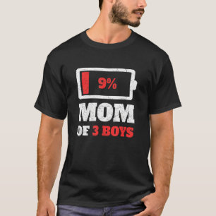Camiseta Mamá De 3 Hijos De Tres Hijos Cansados Mamá Con Ba