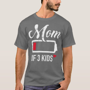 Camiseta Mamá de 3 niños con batería baja