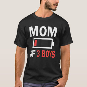 Camiseta Mamá De 3 Niños De Las Mujeres De Cumpleaños Del D