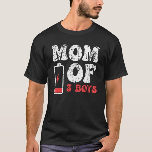 Camiseta Mamá de 3 niños Día de la Madre (Anverso)