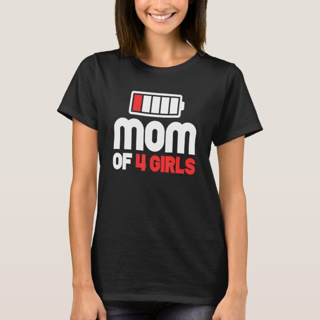 Camiseta Mamá de 4 Chicas Día de la Madre (Anverso)