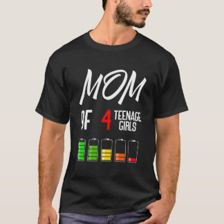 Camiseta Mamá De 4 Nage Mama Del Día De Las Madres