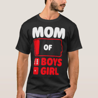 Camiseta Mamá De 6 Niños Y Un Chica