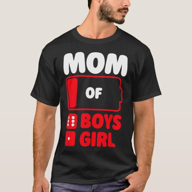 Camiseta Mamá De 6 Niños Y Un Chica (Anverso)