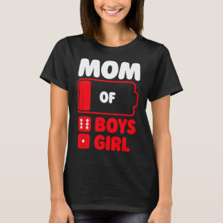 Camiseta Mamá De 6 Niños Y Un Chica