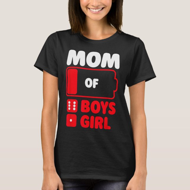Camiseta Mamá De 6 Niños Y Un Chica (Anverso)