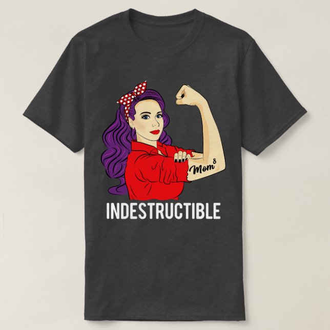 Camiseta Mamá de 8 Días de la Madre indestructibles Mom8 (Diseño del anverso)