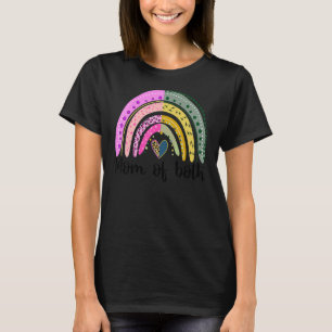 Camiseta Mamá De Ambos Corazones Leopardo Arcoiris Feliz Ma