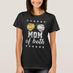 Camiseta Mamá De Ambos Desordenados Bun Baseball Softball M