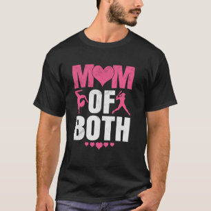 Camiseta Mamá de ambos divertido béisbol gimnasia mamá madr