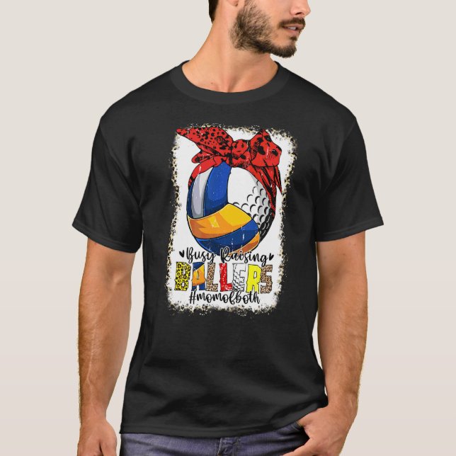 Camiseta Mamá De Ambos Golf De Voleibol Ocupados Cazando Ba (Anverso)
