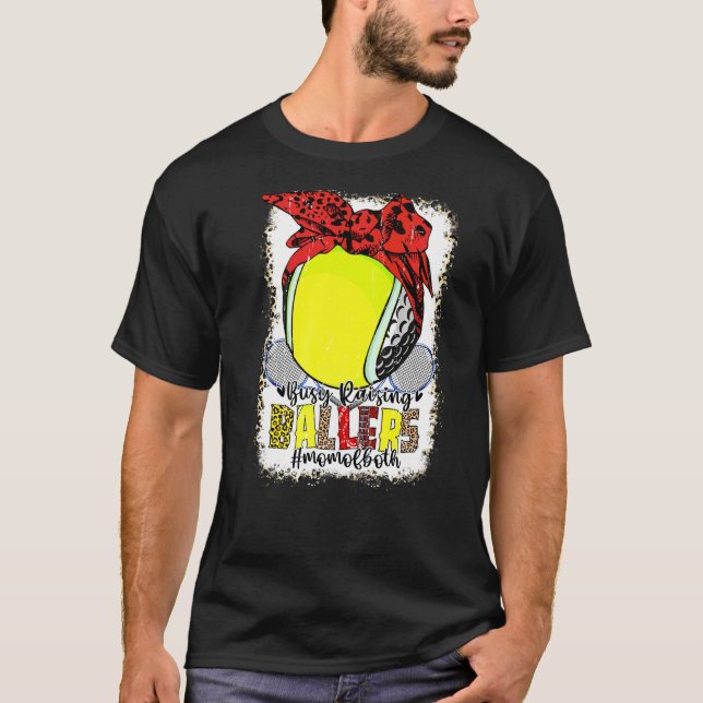 Camiseta Mamá De Ambos Golf Tenis Ocupados Cazando Ballers  (Anverso)