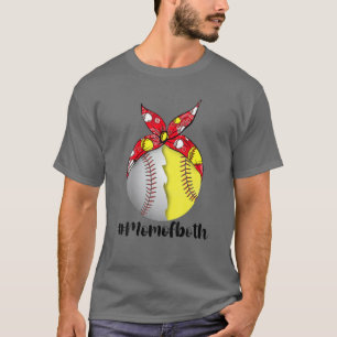 Camiseta Mamá De Ambos Gráficos De Mezcla De Softball De Bé
