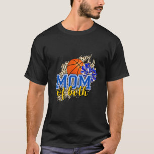 Camiseta Mamá de ambos Mamá de baloncesto Mamá de porristas