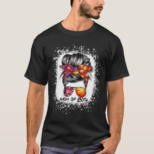 Camiseta Mamá de ambos porristas mamá de baloncesto mamá de