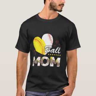 Camiseta Mamá de ambos softball de béisbol Día de la Madre 