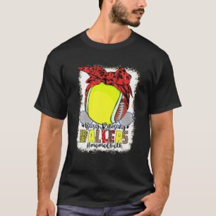 Camiseta Mamá De Ambos Tenis De Fútbol Ocupados Crucando Ba