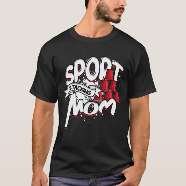 Camiseta Mamá de apilamiento deportivo Speed Stacker apilam (Anverso)