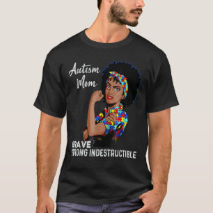 Camiseta Mamá de autismo indestructible Conciencia de autis