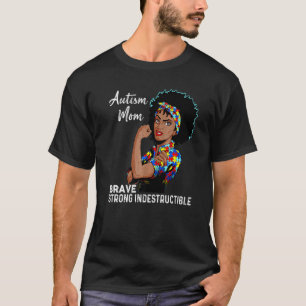 Camiseta Mamá de autismo indestructible Conciencia de autis