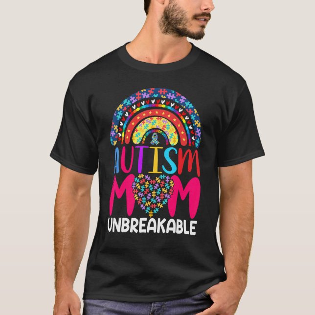 Camiseta Mamá de autismo inquebrantable 1 (Anverso)