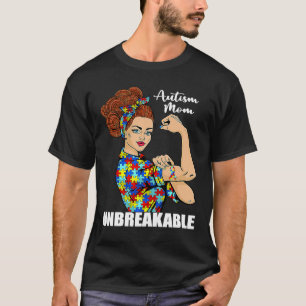 Camiseta Mamá de autismo inquebrantable Rosie la remachador