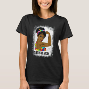 Camiseta Mamá De Autismo Irrompible Mujeres Pelo Moño Desor