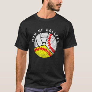 Camiseta Mamá De Ballers Divertido Voleibol De Béisbol