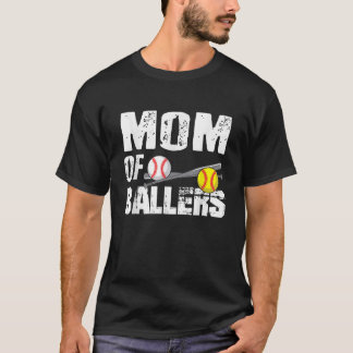 Camiseta Mamá De Ballers Es Madre De Un Juego De Softbol De