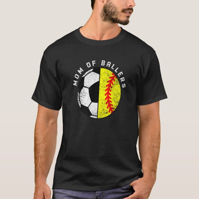 Camiseta Mamá De Ballers Soccer Softball Mamá (Anverso)