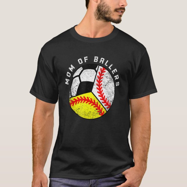 Camiseta Mamá De Baloncestistas Béisbol (Anverso)