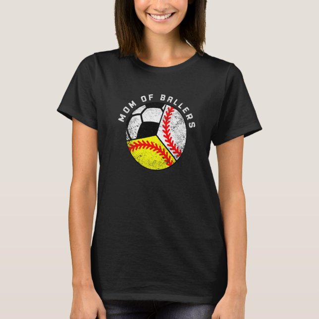 Camiseta Mamá De Baloncestistas Béisbol (Anverso)