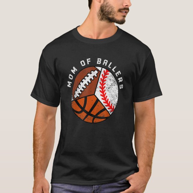 Camiseta Mamá de Baloncestistas De Béisbol (Anverso)