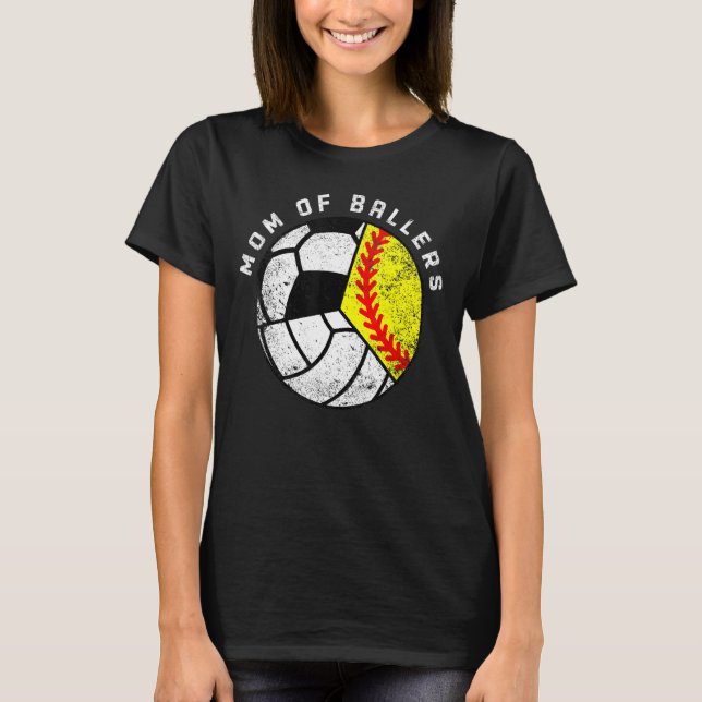 Camiseta Mamá De Baloncestistas De Voleibol (Anverso)