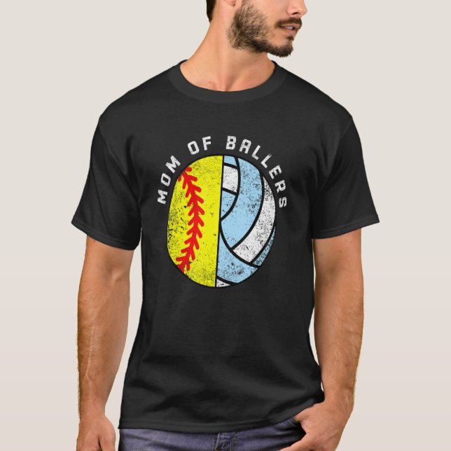 Camiseta Mamá De Baloncestistas De Voleibol (Anverso)