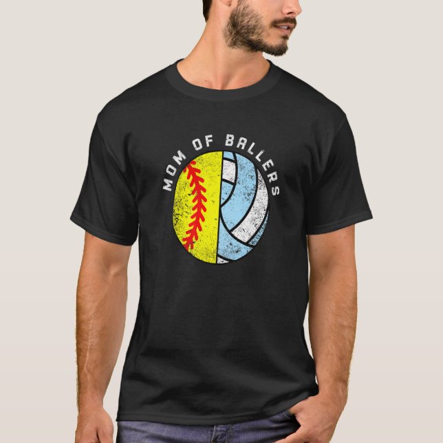 Camiseta Mamá De Baloncestistas De Voleibol (Anverso)