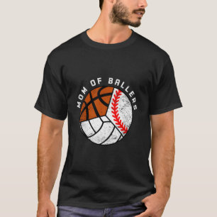 Camiseta Mamá de Baloncestistas De Voleibol De Béisbol