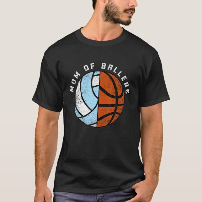 Camiseta Mamá De Baloncestistas De Voleibol, Madre De T S (Anverso)
