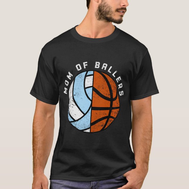 Camiseta Mamá De Baloncestistas Divertida Voleibol (Anverso)