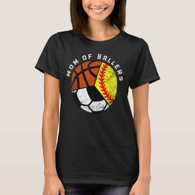 Camiseta Mamá De Baloncestistas Softball Baloncesto Mamá (Anverso)