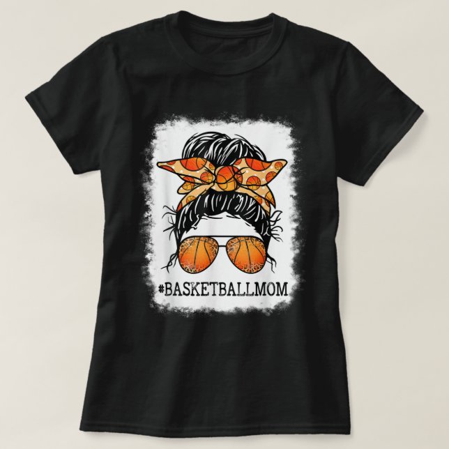 Camiseta Mamá de baloncesto con sangre y desordenada jugado (Diseño del anverso)
