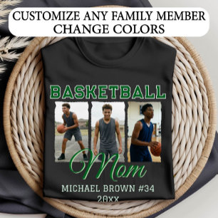 Camiseta Mamá de baloncesto personalizada 3 Collage de foto