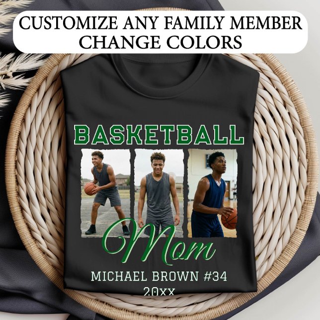 Camiseta Mamá de baloncesto personalizada 3 Collage de foto (Subido por el creador)